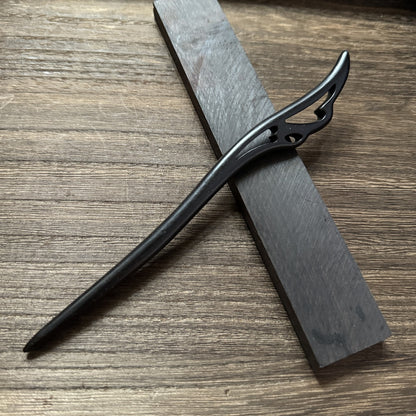 African Blackwood Hair Pin - 18cm Wooden Hair Stick for Updos & DIY Crafting #18cm紫光檀