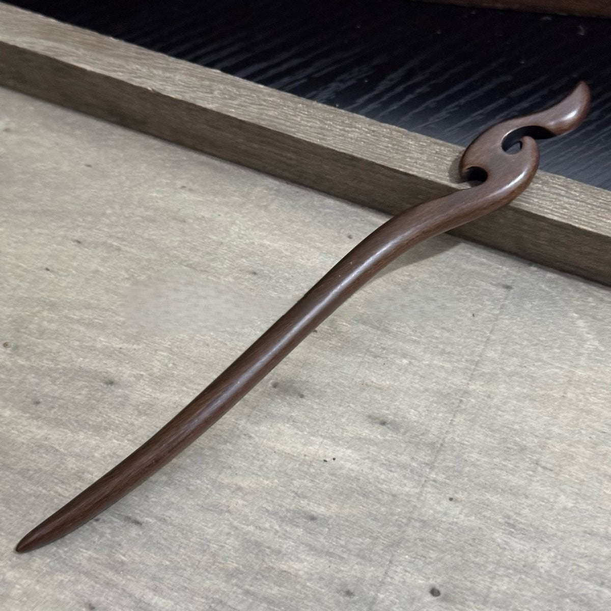 Natural Big-Leaf Rosewood Hair Stick Set - 18cm Carved Designs #18cm国标大叶紫檀