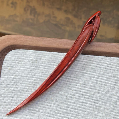 Natural Carved Wood Hair Stick | Sandalwood Hairpin for Styling & DIY Crafts #禅意叶子