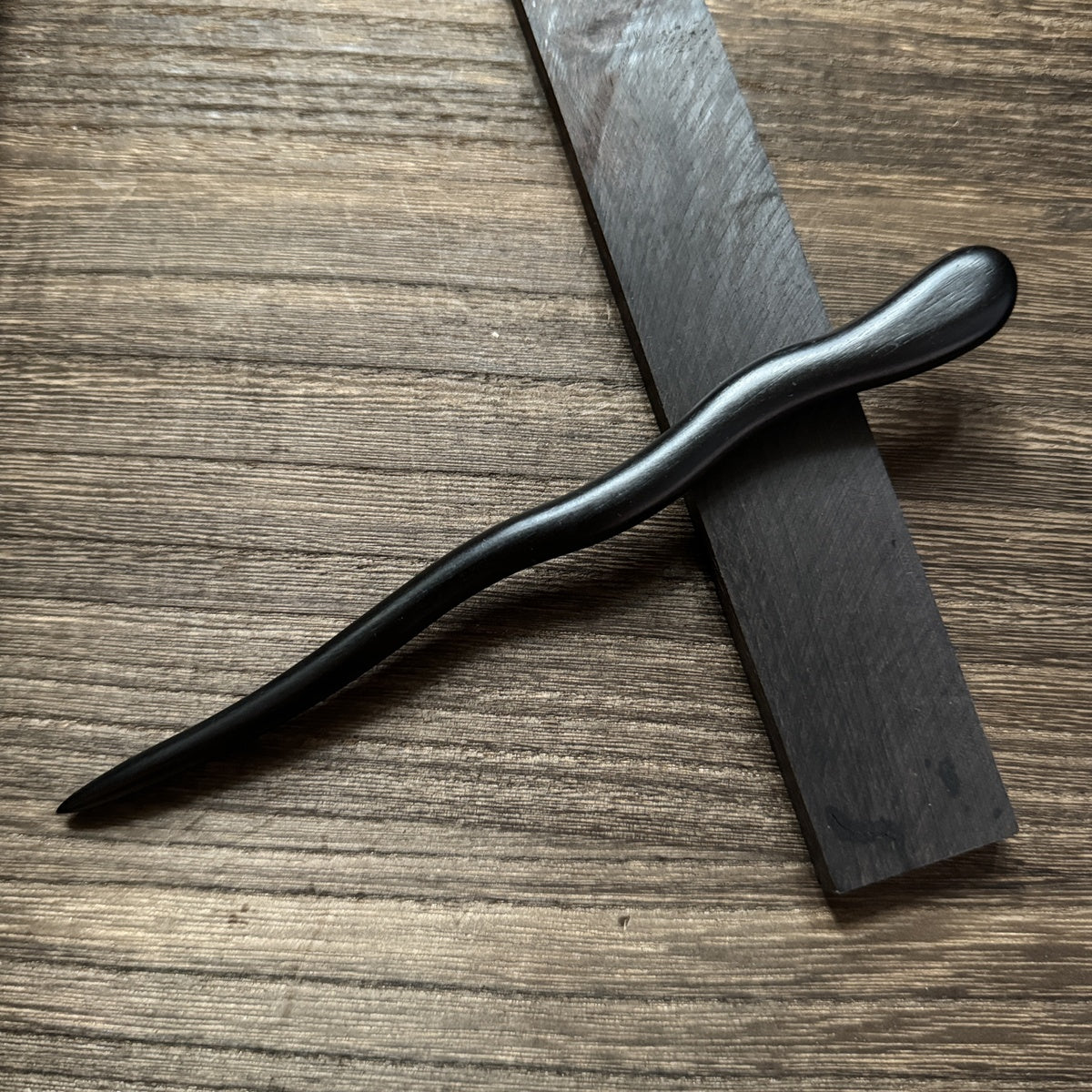 African Blackwood Hair Pin - 18cm Wooden Hair Stick for Updos & DIY Crafting #18cm紫光檀