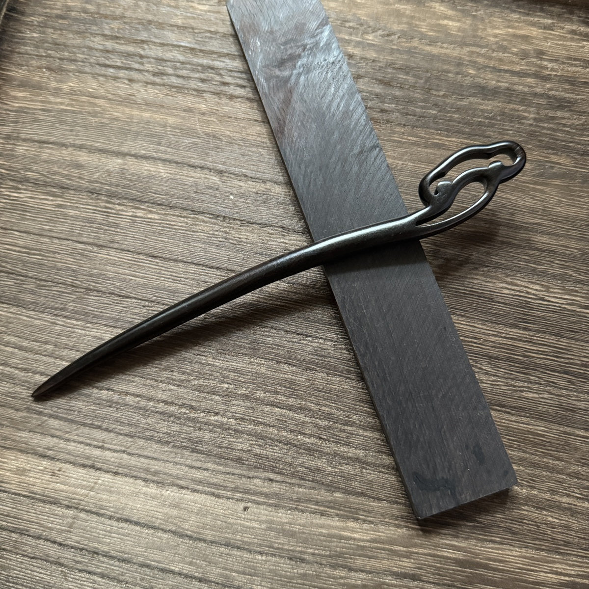 African Blackwood Hair Pin - 18cm Wooden Hair Stick for Updos & DIY Crafting #18cm紫光檀