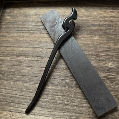 African Blackwood Hair Pin - 18cm Wooden Hair Stick for Updos & DIY Crafting #18cm紫光檀