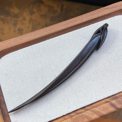 Natural Carved Wood Hair Stick | Sandalwood Hairpin for Styling & DIY Crafts #禅意叶子