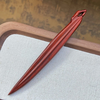 Natural Carved Wood Hair Stick | Sandalwood Hairpin for Styling & DIY Crafts #禅意叶子