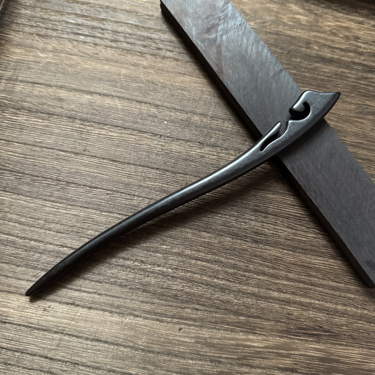 African Blackwood Hair Pin - 18cm Wooden Hair Stick for Updos & DIY Crafting #18cm紫光檀