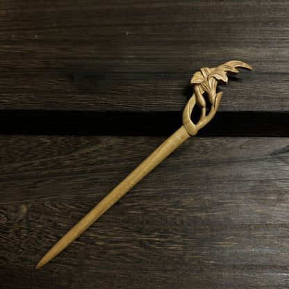 Natural Peach Wood Hair Stick Set - Assorted Floral and Nature Designs Hairpins #桃木发簪合集