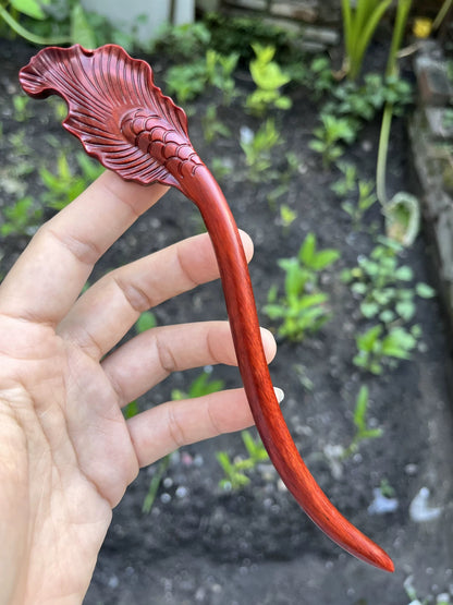 Fermaglio per capelli in palissandro birmano naturale - Set di forcine in legno intagliato per donna (小叶紫檀)