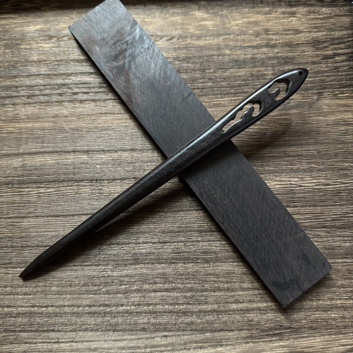 African Blackwood Hair Pin - 18cm Wooden Hair Stick for Updos & DIY Crafting #18cm紫光檀