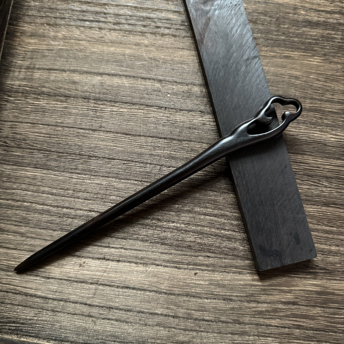 African Blackwood Hair Pin - 18cm Wooden Hair Stick for Updos & DIY Crafting #18cm紫光檀