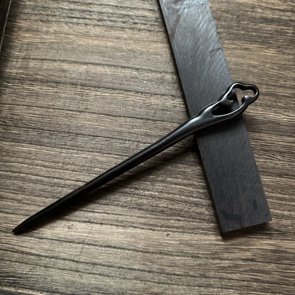 African Blackwood Hair Pin - 18cm Wooden Hair Stick for Updos & DIY Crafting #18cm紫光檀
