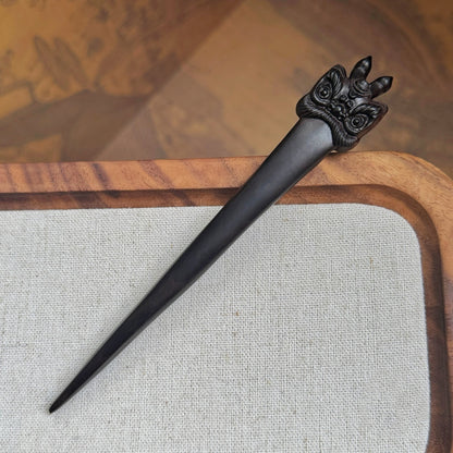Natural Carved Wood Hair Stick | Sandalwood Hairpin for Styling & DIY Crafts #禅意叶子