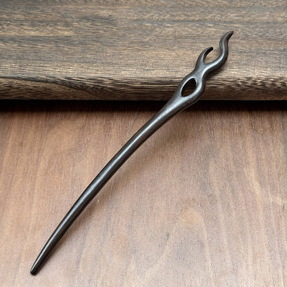 African Blackwood Hair Pin - 18cm Wooden Hair Stick for Updos & DIY Crafting #18cm紫光檀