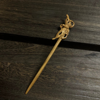 Natural Peach Wood Hair Stick Set - Assorted Floral and Nature Designs Hairpins #桃木发簪合集