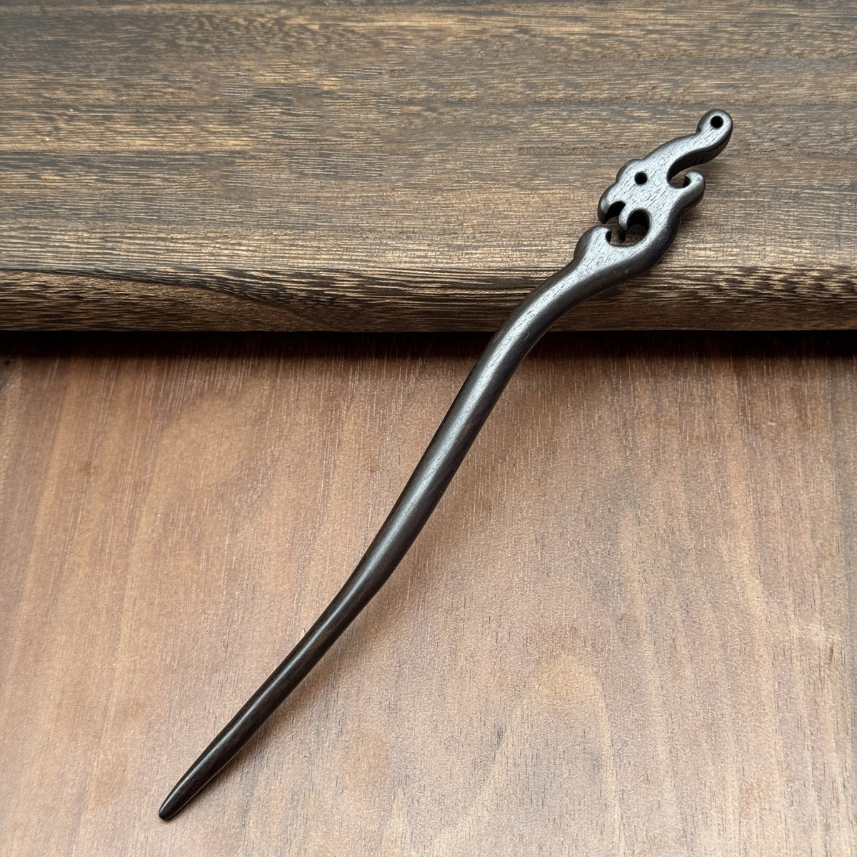 African Blackwood Hair Pin - 18cm Wooden Hair Stick for Updos & DIY Crafting #18cm紫光檀
