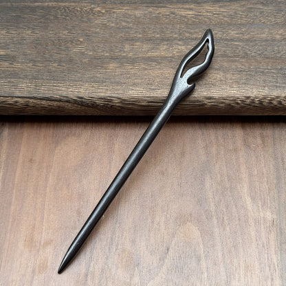 African Blackwood Hair Pin - 18cm Wooden Hair Stick for Updos & DIY Crafting #18cm紫光檀
