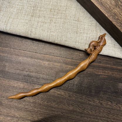 Golden Phoebe Wood Hair Stick | Natural Wooden Hairpin for Buns, Updos & DIY Projects #金丝檀木木簪合集