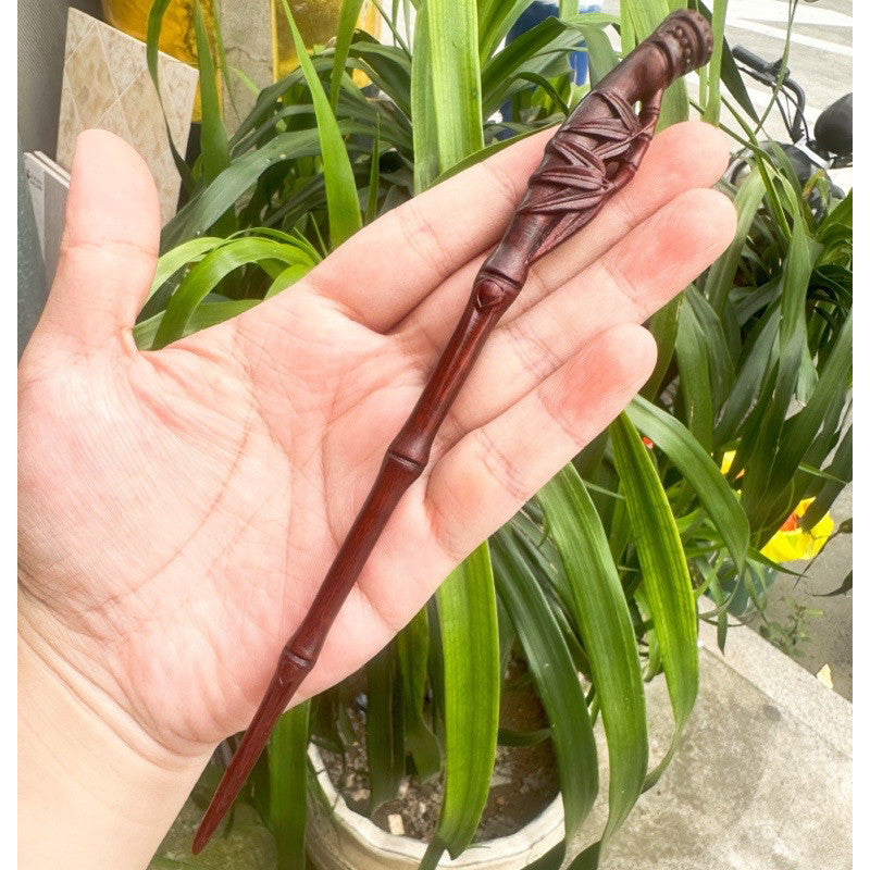 Fermaglio per capelli in palissandro birmano naturale - Set di forcine in legno intagliato per donna (小叶紫檀)