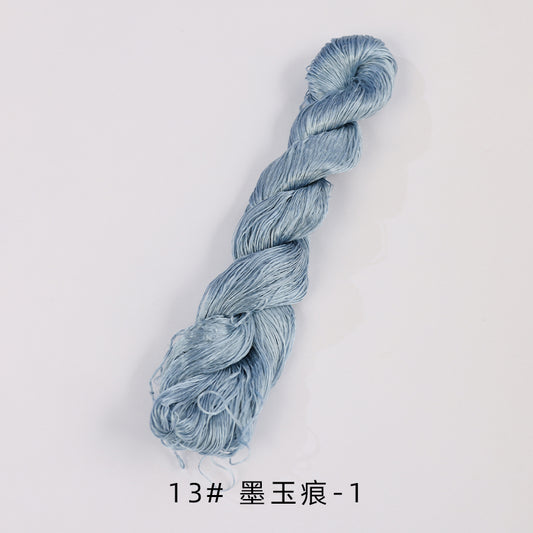 Filo di seta non ritorto di gelso per ricamo Suzhou da 400 m (grigio e verde) - Fili Ronghua