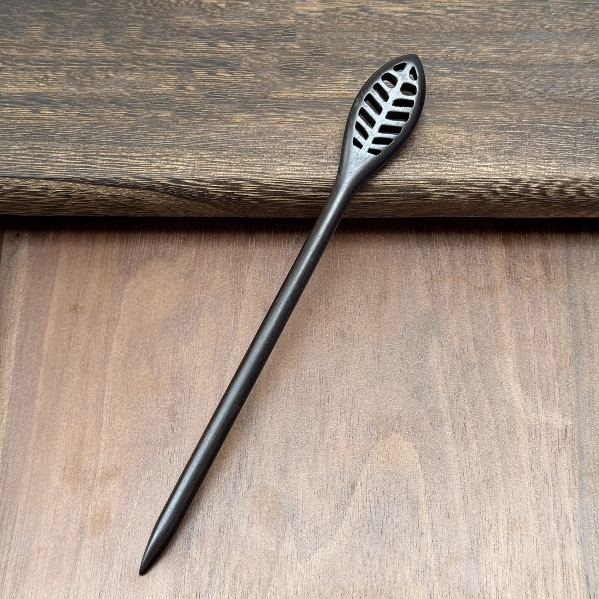 African Blackwood Hair Pin - 18cm Wooden Hair Stick for Updos & DIY Crafting #18cm紫光檀