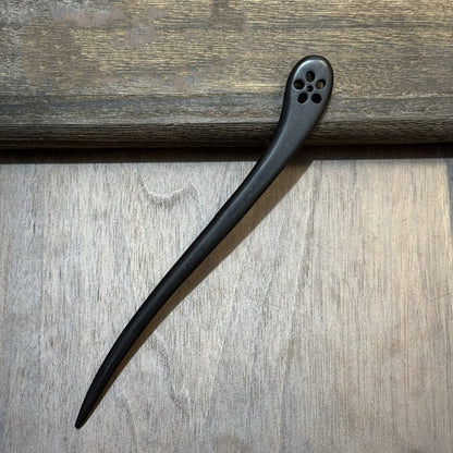 African Blackwood Hair Pin - 18cm Wooden Hair Stick for Updos & DIY Crafting #18cm紫光檀