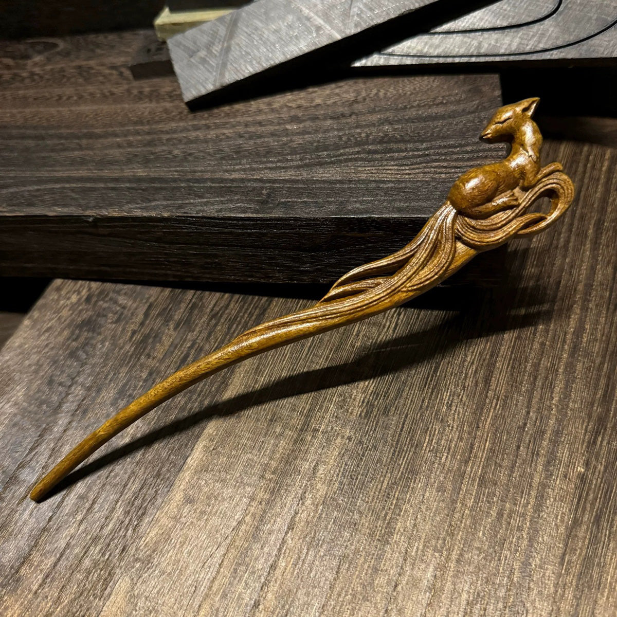 Golden Phoebe Wood Hair Stick | Natural Wooden Hairpin for Buns, Updos & DIY Projects #金丝檀木木簪合集