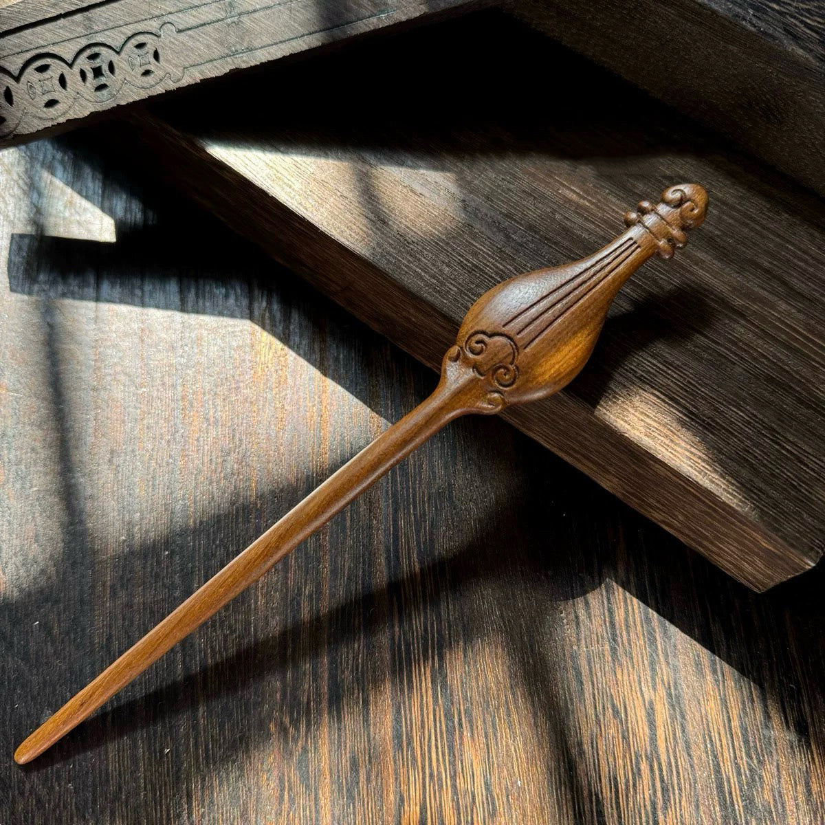Golden Phoebe Wood Hair Stick | Natural Wooden Hairpin for Buns, Updos & DIY Projects #金丝檀木木簪合集