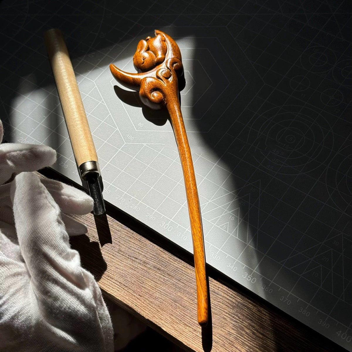 Golden Phoebe Wood Hair Stick | Natural Wooden Hairpin for Buns, Updos & DIY Projects #金丝檀木木簪合集