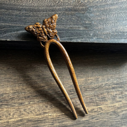 Golden Phoebe Wood Hair Stick | Natural Wooden Hairpin for Buns, Updos & DIY Projects #金丝檀木木簪合集