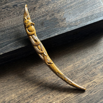 Golden Phoebe Wood Hair Stick | Natural Wooden Hairpin for Buns, Updos & DIY Projects #金丝檀木木簪合集