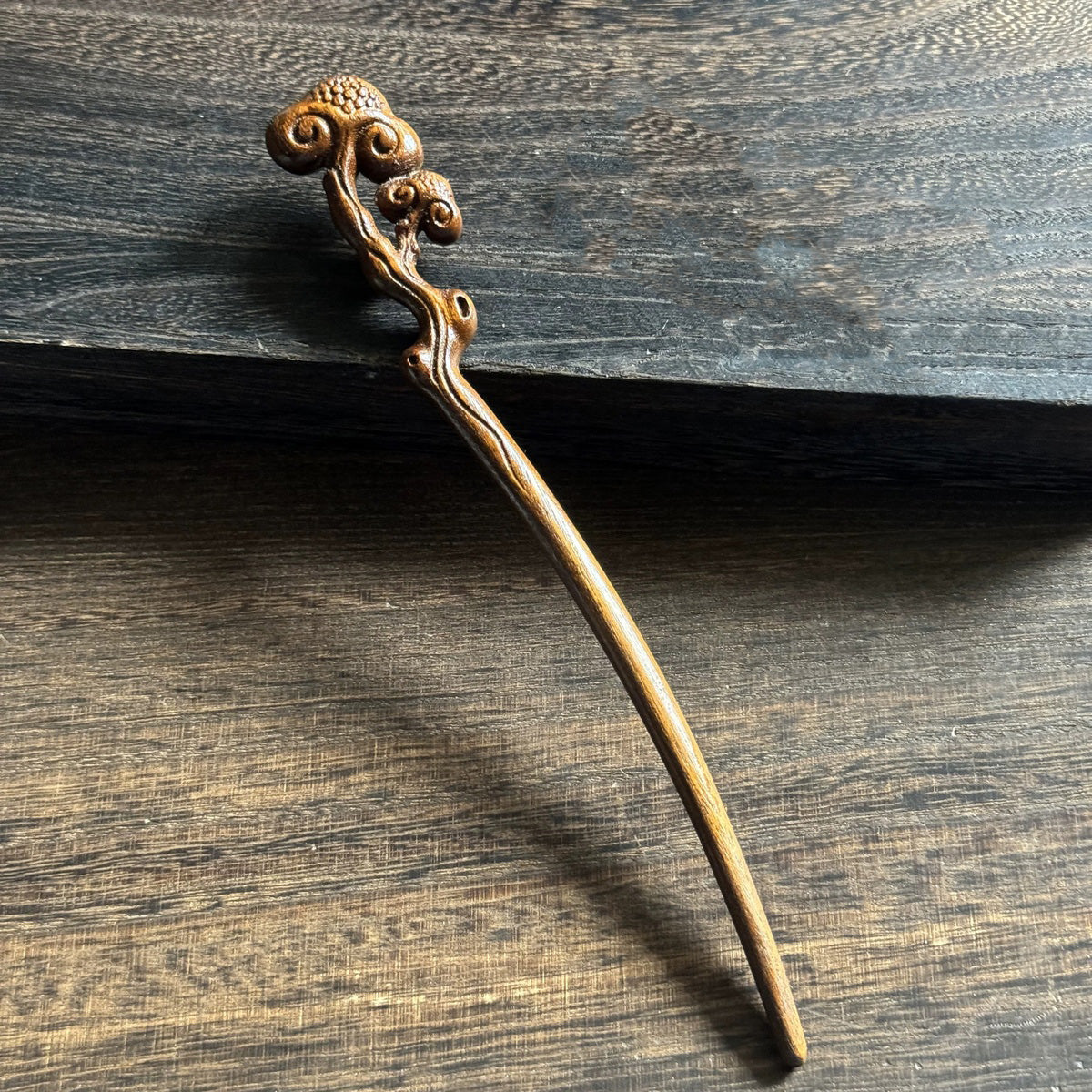Golden Phoebe Wood Hair Stick | Natural Wooden Hairpin for Buns, Updos & DIY Projects #金丝檀木木簪合集