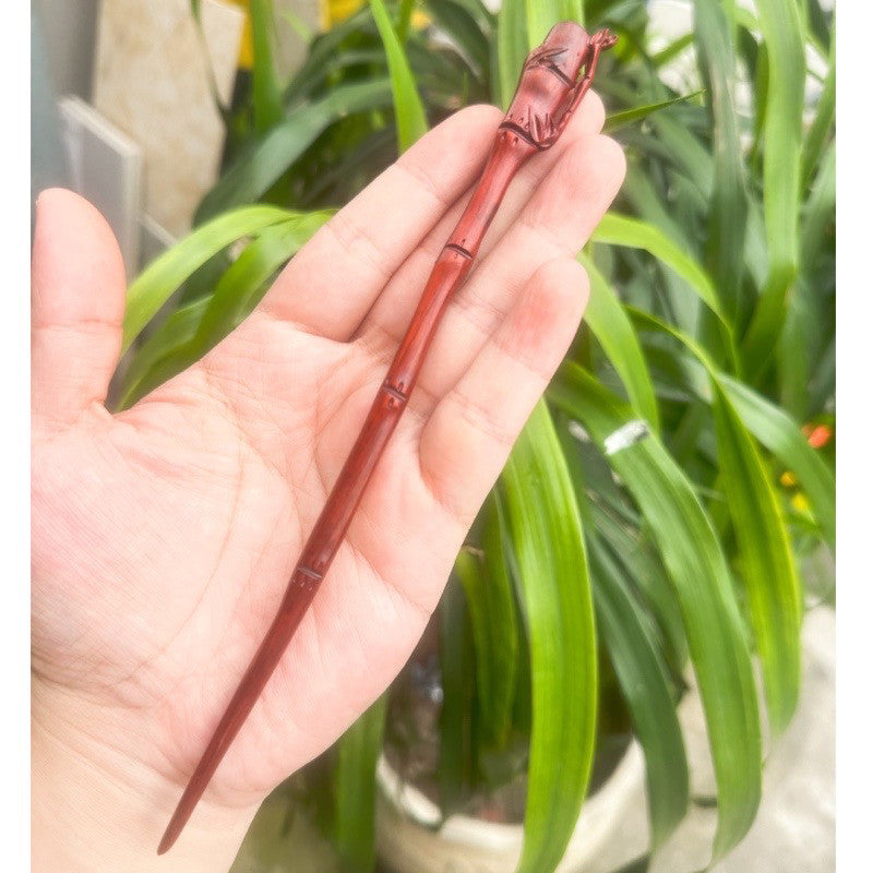 Fermaglio per capelli in palissandro birmano naturale - Set di forcine in legno intagliato per donna (小叶紫檀)
