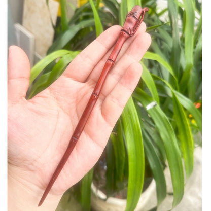 Fermaglio per capelli in palissandro birmano naturale - Set di forcine in legno intagliato per donna (小叶紫檀)
