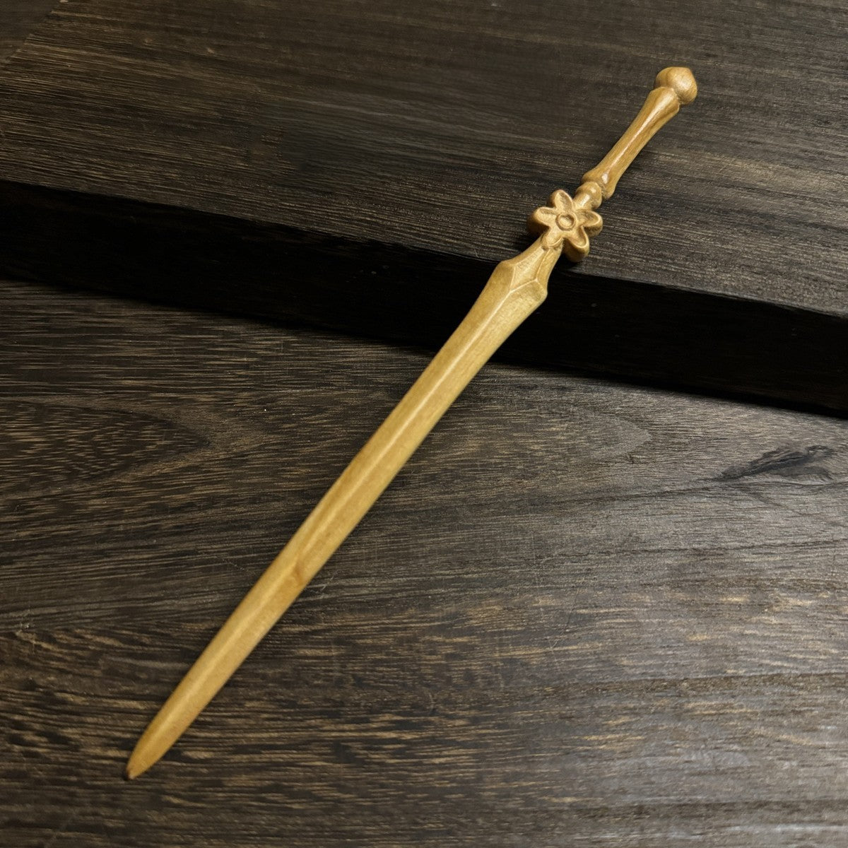 Natural Aged Peach Wood Hair Stick Set - Assorted Floral and Nature Designs Hairpins #老桃木簪合集