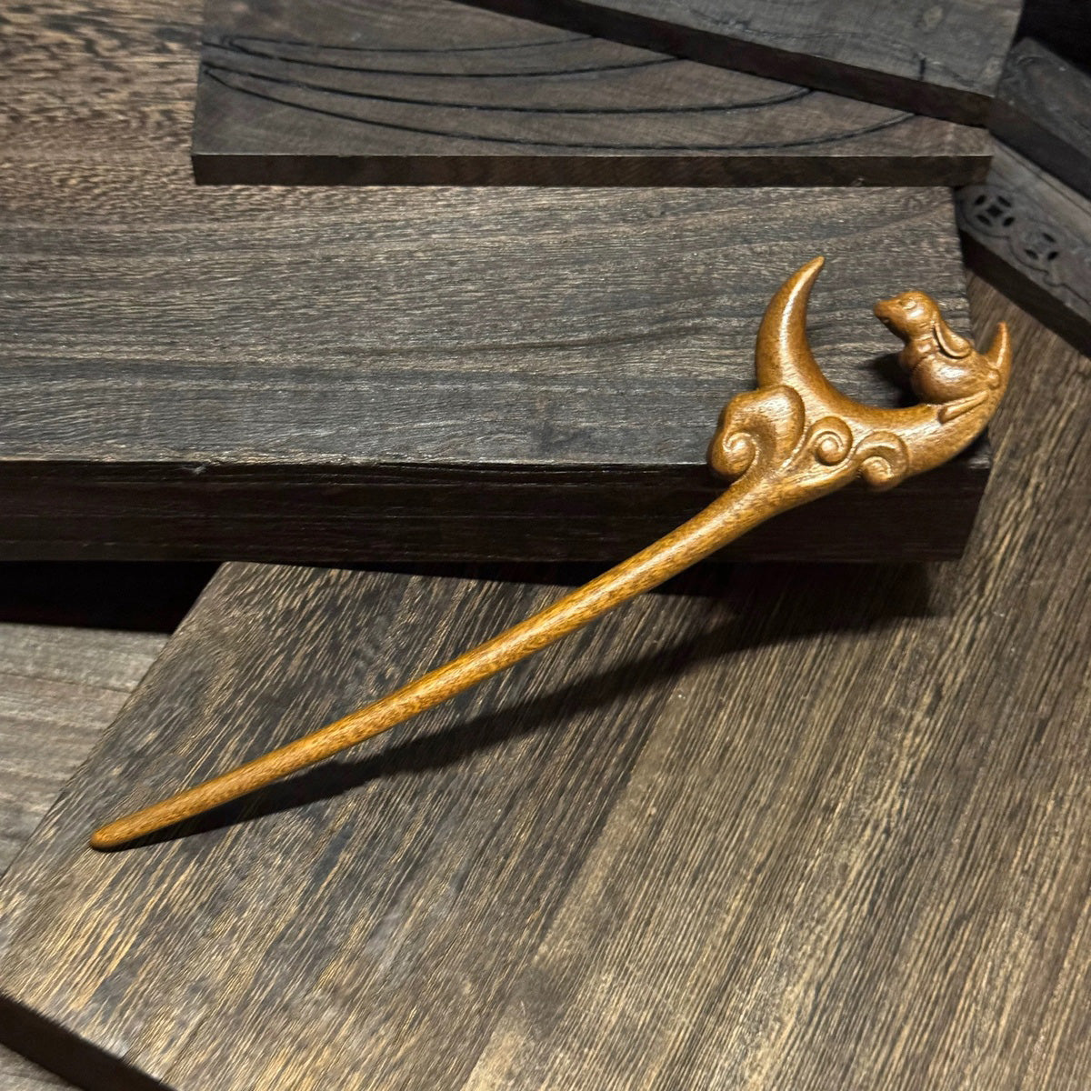 Golden Phoebe Wood Hair Stick | Natural Wooden Hairpin for Buns, Updos & DIY Projects #金丝檀木木簪合集