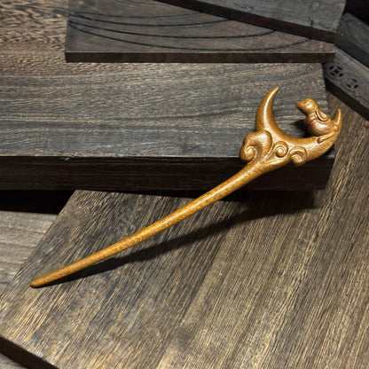 Golden Phoebe Wood Hair Stick | Natural Wooden Hairpin for Buns, Updos & DIY Projects #金丝檀木木簪合集