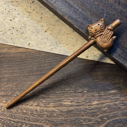 Golden Phoebe Wood Hair Stick | Natural Wooden Hairpin for Buns, Updos & DIY Projects #金丝檀木木簪合集