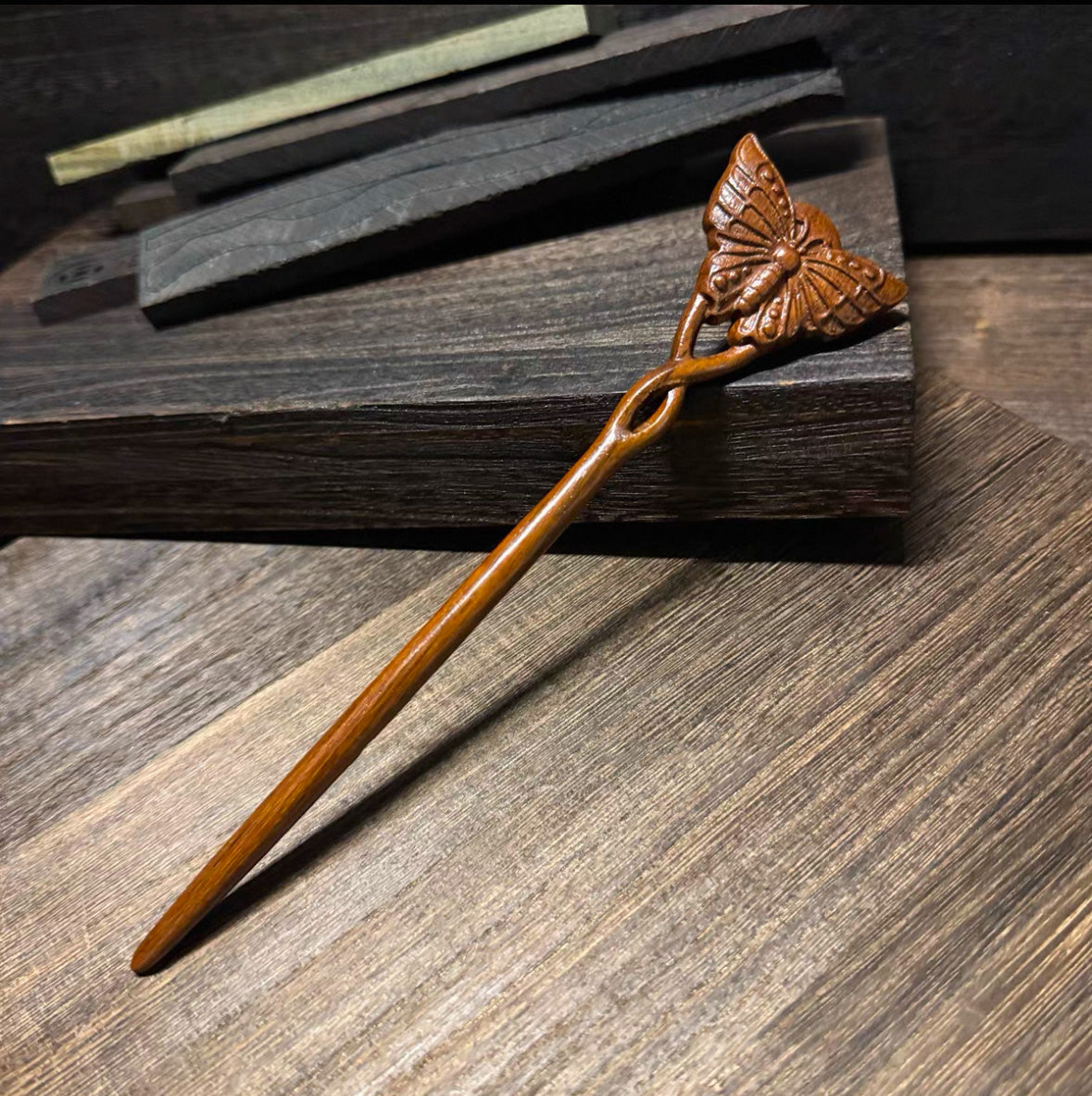 Golden Phoebe Wood Hair Stick | Natural Wooden Hairpin for Buns, Updos & DIY Projects #金丝檀木木簪合集