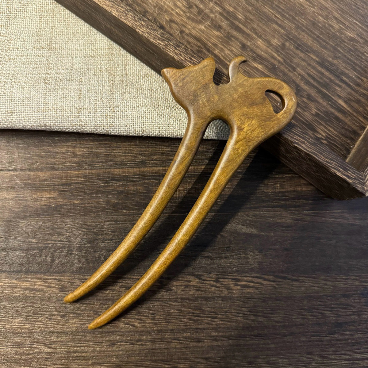Golden Phoebe Wood Hair Stick | Natural Wooden Hairpin for Buns, Updos & DIY Projects #金丝檀木木簪合集