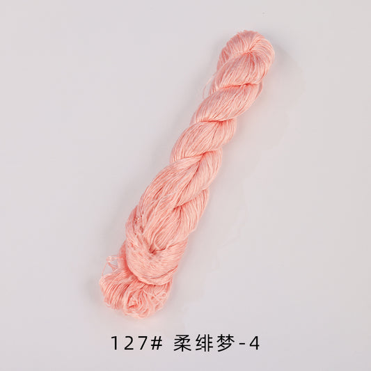 Filo di seta di gelso non ritorto da 400 m ricamo Suzhou (marrone e rosso) - Fili Ronghua