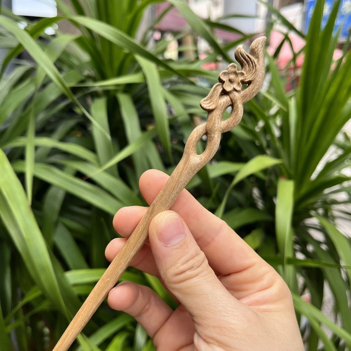 Natural Wooden Hair Stick Set - 20cm Plum Blossom Design (梅花三弄)