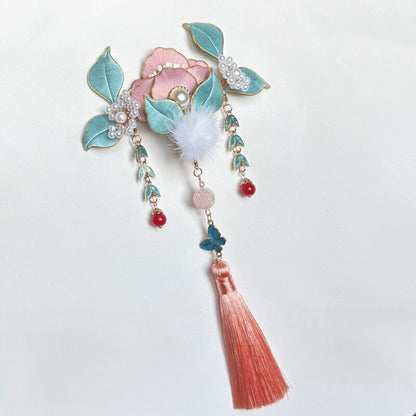 Small Peony Chanhua Series with Cloisonne Edge Materials Flowers DIY Kit - Include Detailed Video Tutorial