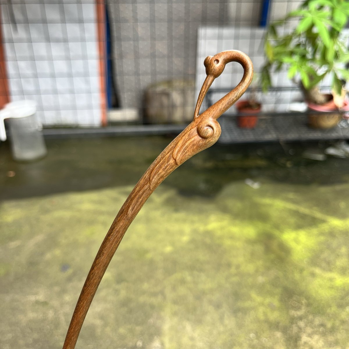 Natural Wooden Hair Stick Set - 20cm Crane Hairpin (仙鹤)