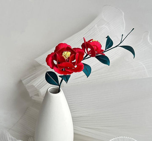 Kit fai da te per fiori in materiali Camellia Chanhua - Include tutorial video dettagliato