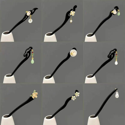 Painted Wooden Hair Stick