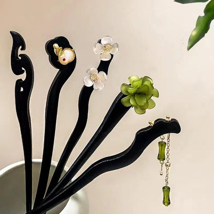 Painted Wooden Hair Stick