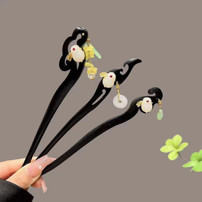 Painted Wooden Hair Stick