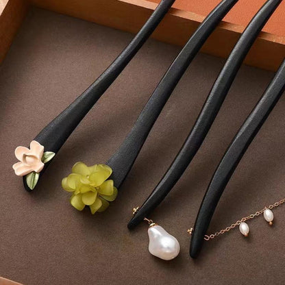 Painted Wooden Hair Stick