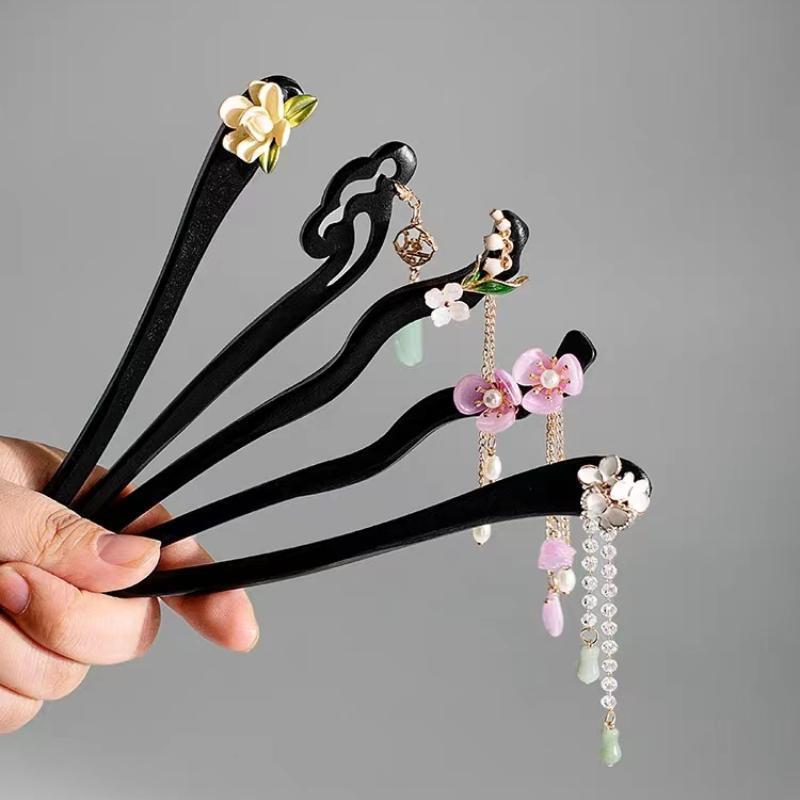 Painted Wooden Hair Stick
