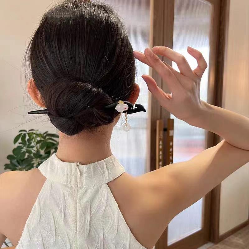 Painted Wooden Hair Stick