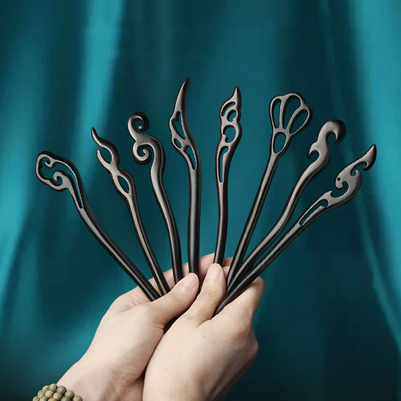 Side View of Wood Hair Stick – Smooth Finish